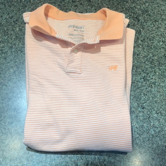 Orange and white striped polo shirt.  Old Navy size XL with chest emblem - Picture 8 of 8